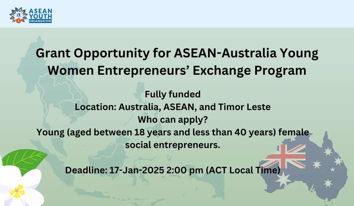 Grant Opportunity: ASEAN-Australia Young Women Entrepreneurs